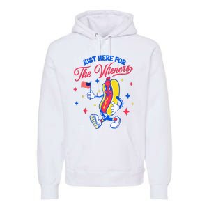 IM Just Here For The Wieners 4th Of July Hot Dog Premium Hoodie