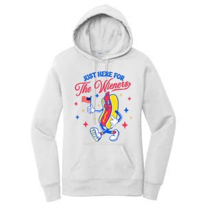 IM Just Here For The Wieners 4th Of July Hot Dog Women's Pullover Hoodie