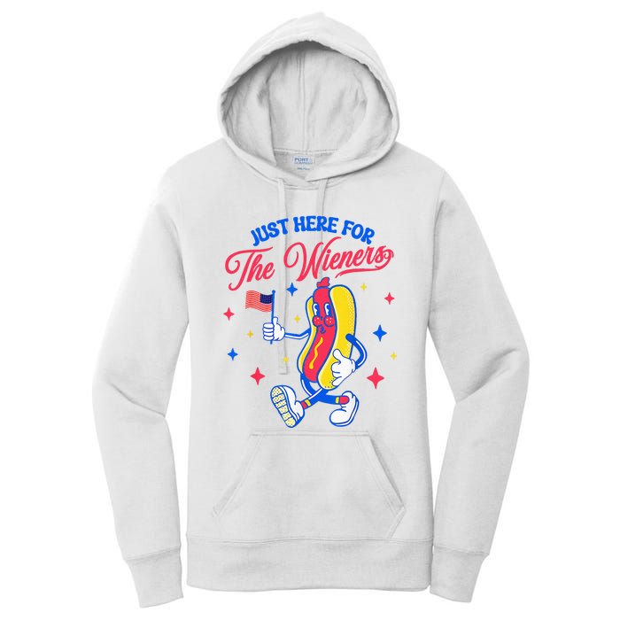 IM Just Here For The Wieners 4th Of July Hot Dog Women's Pullover Hoodie