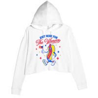 IM Just Here For The Wieners 4th Of July Hot Dog Crop Fleece Hoodie