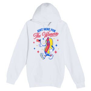 IM Just Here For The Wieners 4th Of July Hot Dog Premium Pullover Hoodie