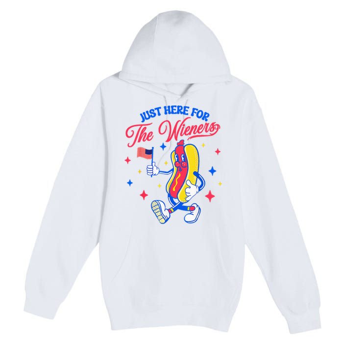 IM Just Here For The Wieners 4th Of July Hot Dog Premium Pullover Hoodie