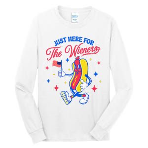 IM Just Here For The Wieners 4th Of July Hot Dog Tall Long Sleeve T-Shirt