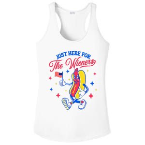 IM Just Here For The Wieners 4th Of July Hot Dog Ladies PosiCharge Competitor Racerback Tank