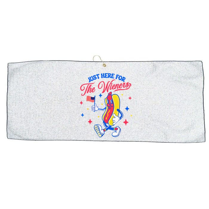IM Just Here For The Wieners 4th Of July Hot Dog Large Microfiber Waffle Golf Towel