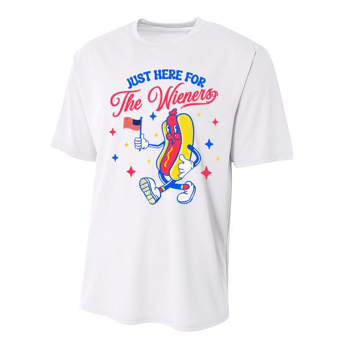 IM Just Here For The Wieners 4th Of July Hot Dog Performance Sprint T-Shirt