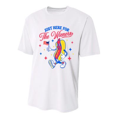 IM Just Here For The Wieners 4th Of July Hot Dog Youth Performance Sprint T-Shirt