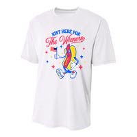 IM Just Here For The Wieners 4th Of July Hot Dog Youth Performance Sprint T-Shirt