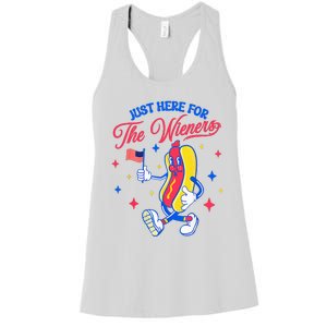 IM Just Here For The Wieners 4th Of July Hot Dog Women's Racerback Tank