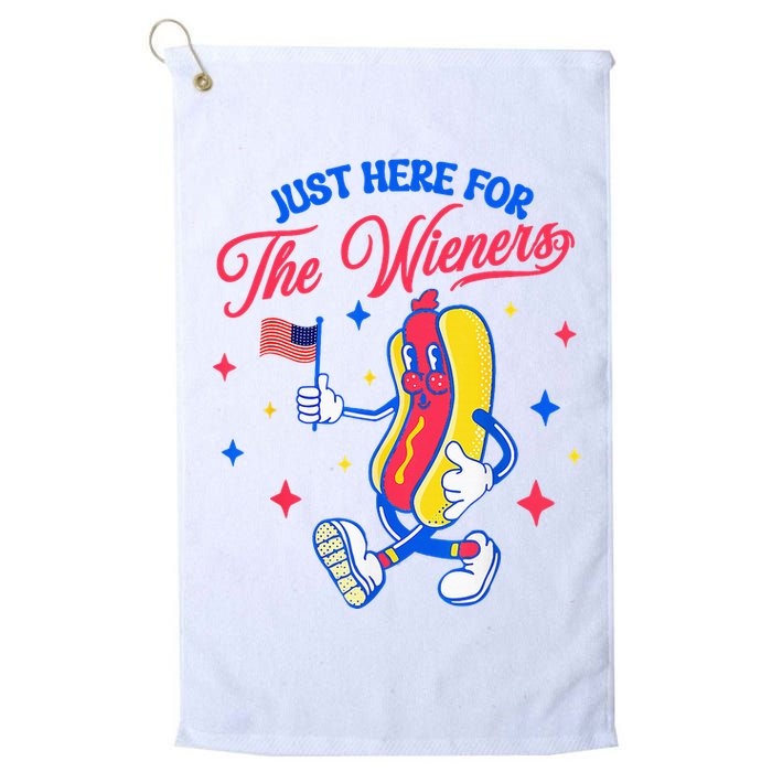 IM Just Here For The Wieners 4th Of July Hot Dog Golf Towel