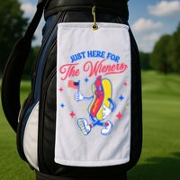 IM Just Here For The Wieners 4th Of July Hot Dog Golf Towel