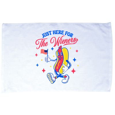 IM Just Here For The Wieners 4th Of July Hot Dog Microfiber Hand Towel