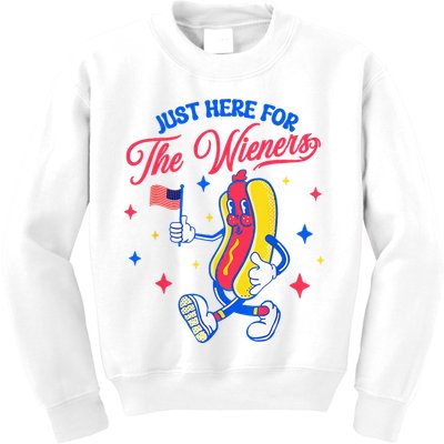 IM Just Here For The Wieners 4th Of July Hot Dog Kids Sweatshirt