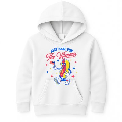 IM Just Here For The Wieners 4th Of July Hot Dog Kids Hoodie