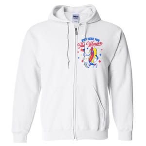 IM Just Here For The Wieners 4th Of July Hot Dog Full Zip Hoodie