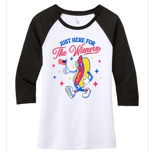 IM Just Here For The Wieners 4th Of July Hot Dog Women's Tri-Blend 3/4-Sleeve Raglan Shirt