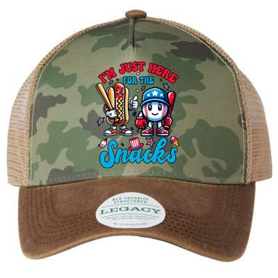 IM Just Here For The Snacks Baseball Lovers 4th Of July Gift Legacy Tie Dye Trucker Hat