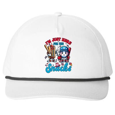 IM Just Here For The Snacks Baseball Lovers 4th Of July Gift Snapback Five-Panel Rope Hat