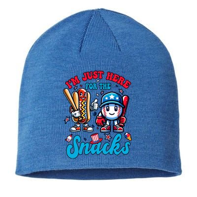 IM Just Here For The Snacks Baseball Lovers 4th Of July Gift Sustainable Beanie