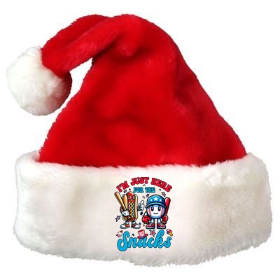 IM Just Here For The Snacks Baseball Lovers 4th Of July Gift Premium Christmas Santa Hat