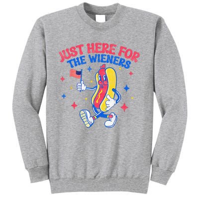 IM Just Here For The Wieners 4th Of July Hot Dog Tall Sweatshirt