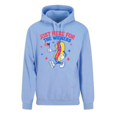 IM Just Here For The Wieners 4th Of July Hot Dog Unisex Surf Hoodie