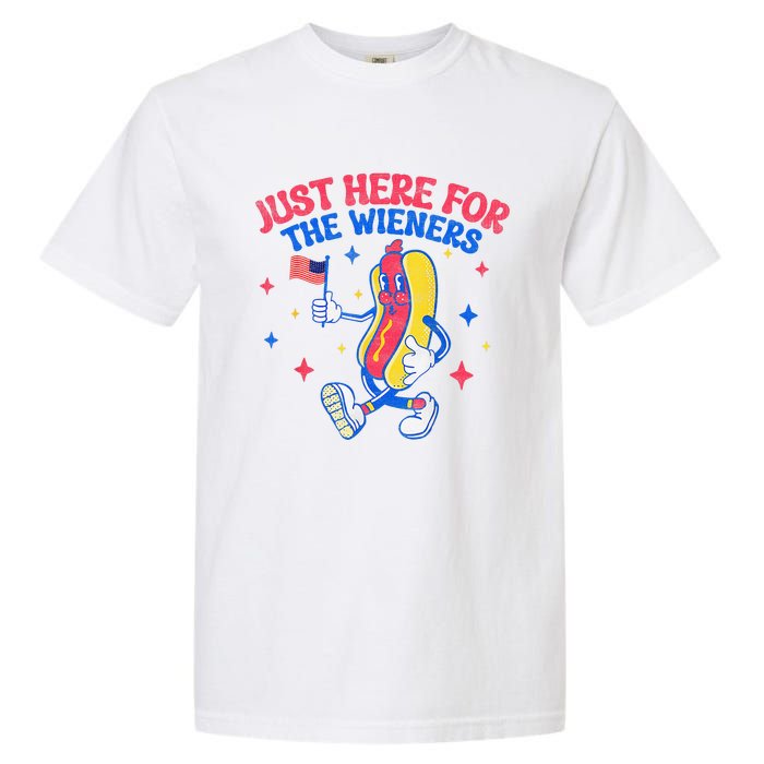 IM Just Here For The Wieners 4th Of July Hot Dog Garment-Dyed Heavyweight T-Shirt