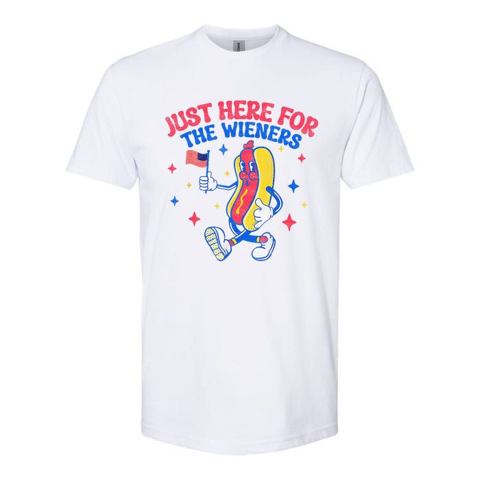 IM Just Here For The Wieners 4th Of July Hot Dog Softstyle CVC T-Shirt