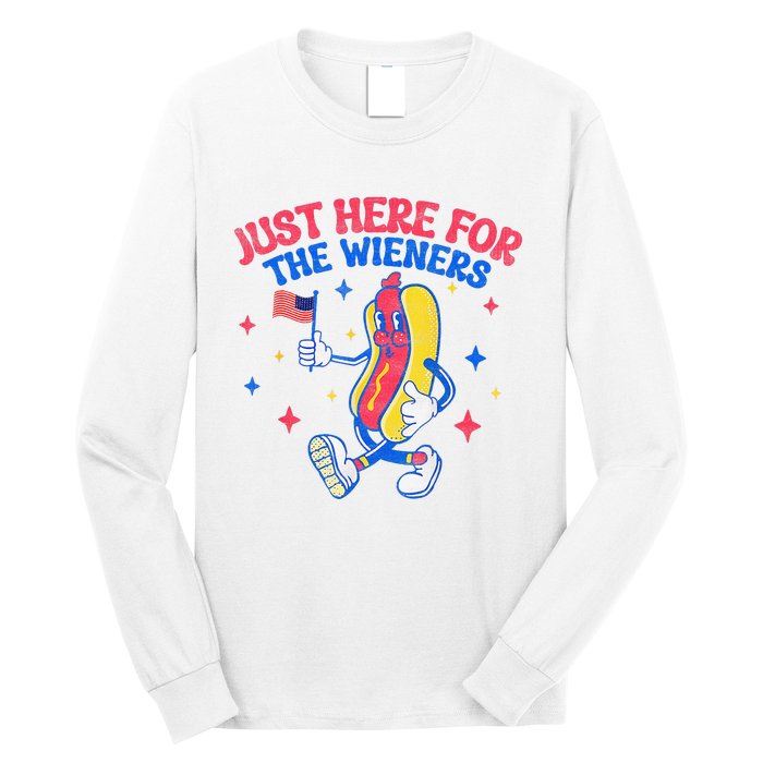 IM Just Here For The Wieners 4th Of July Hot Dog Long Sleeve Shirt