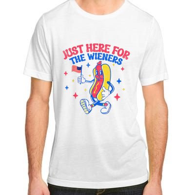 IM Just Here For The Wieners 4th Of July Hot Dog Adult ChromaSoft Performance T-Shirt