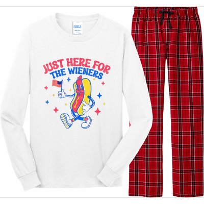 IM Just Here For The Wieners 4th Of July Hot Dog Long Sleeve Pajama Set