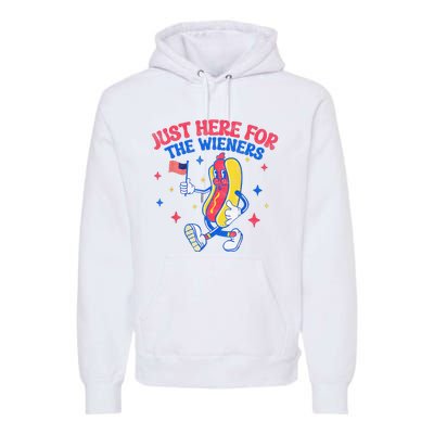 IM Just Here For The Wieners 4th Of July Hot Dog Premium Hoodie