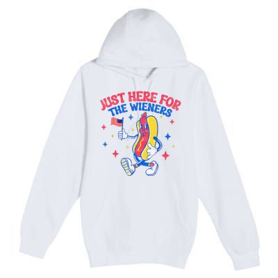 IM Just Here For The Wieners 4th Of July Hot Dog Premium Pullover Hoodie