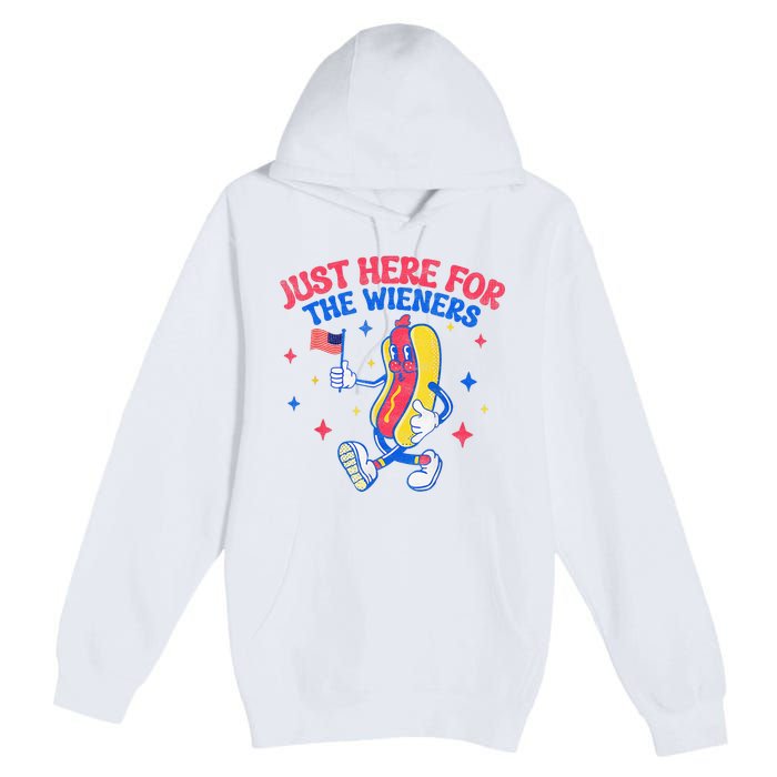 IM Just Here For The Wieners 4th Of July Hot Dog Premium Pullover Hoodie