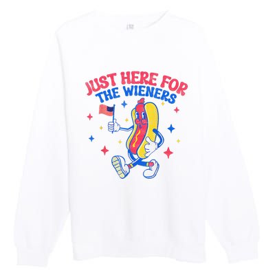 IM Just Here For The Wieners 4th Of July Hot Dog Premium Crewneck Sweatshirt