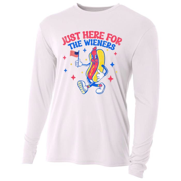 IM Just Here For The Wieners 4th Of July Hot Dog Cooling Performance Long Sleeve Crew