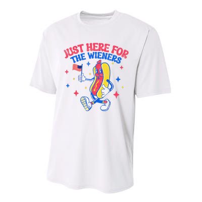 IM Just Here For The Wieners 4th Of July Hot Dog Performance Sprint T-Shirt