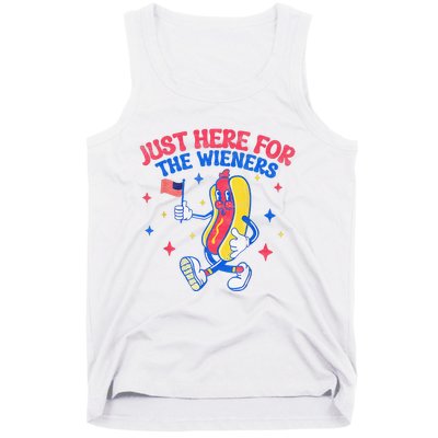 IM Just Here For The Wieners 4th Of July Hot Dog Tank Top