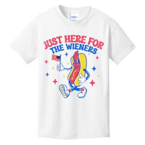 IM Just Here For The Wieners 4th Of July Hot Dog Kids T-Shirt