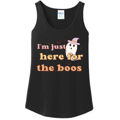 Im Just Here For The Boos Funny Gift Halloween Ghost Ladies Essential Tank