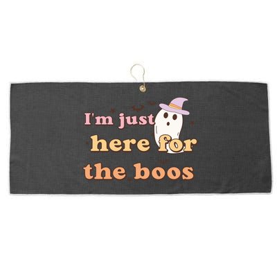 Im Just Here For The Boos Funny Gift Halloween Ghost Large Microfiber Waffle Golf Towel