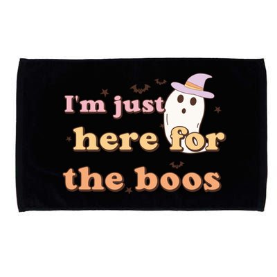 Im Just Here For The Boos Funny Gift Halloween Ghost Microfiber Hand Towel