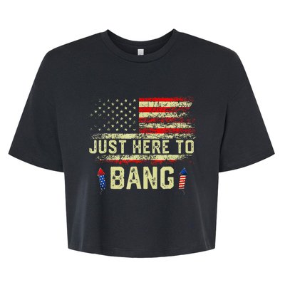 IM Just Here To Funny Bang 4th Of July Bella+Canvas Jersey Crop Tee