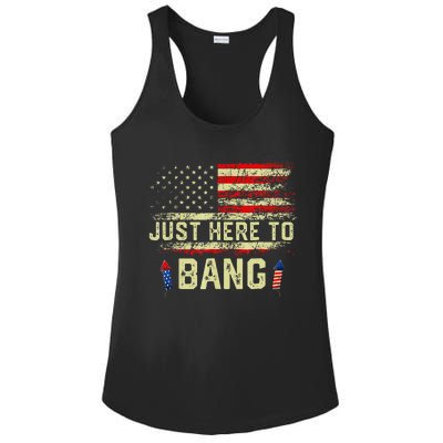 IM Just Here To Funny Bang 4th Of July Ladies PosiCharge Competitor Racerback Tank