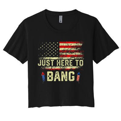 IM Just Here To Funny Bang 4th Of July Women's Crop Top Tee