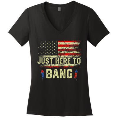 IM Just Here To Funny Bang 4th Of July Women's V-Neck T-Shirt