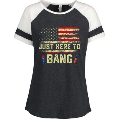 IM Just Here To Funny Bang 4th Of July Enza Ladies Jersey Colorblock Tee