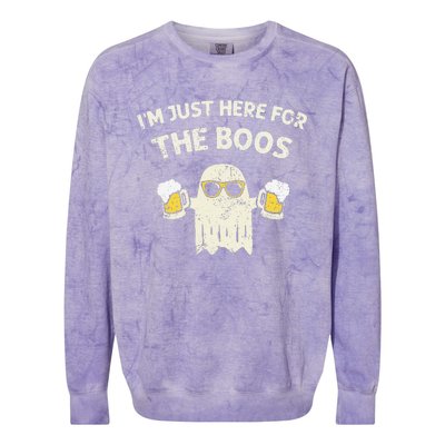 Im Just Here For The Boos Halloween Beer Lovers Drinking Colorblast Crewneck Sweatshirt