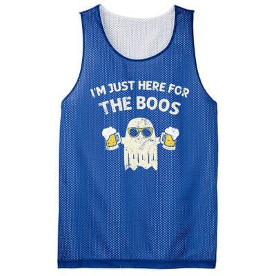 Im Just Here For The Boos Halloween Beer Lovers Drinking Mesh Reversible Basketball Jersey Tank