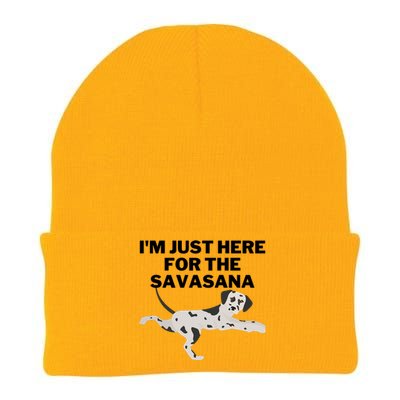 IM Just Here For Savasana Funny Yoga Dog Knit Cap Winter Beanie